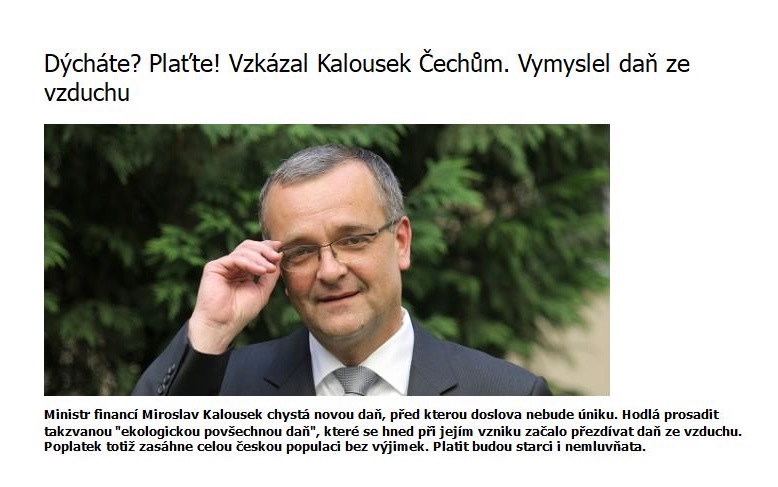 Kalousek dan ze vzduchu