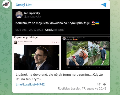 Kdy že letí Lipanek na dovolenou na Krym?