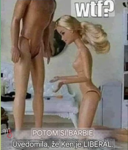 wtf- Potom si Barbie uvědoměla že Ken je liberál