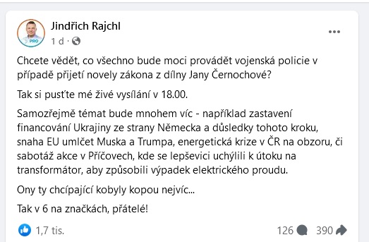 Rajchl: Ony ty chcípající kobyly kopou nejvíc...