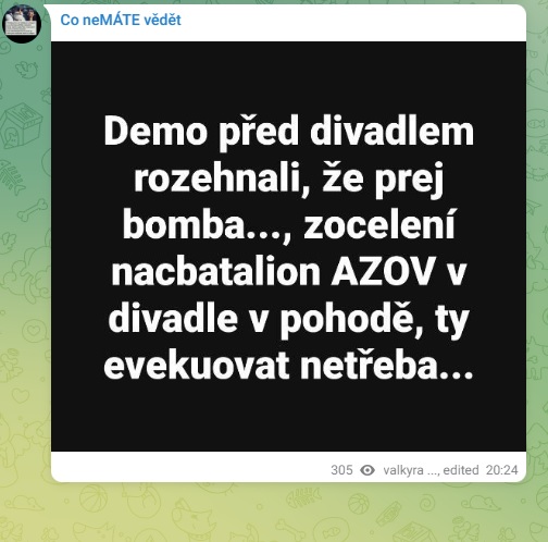 bomba azov divadlo praha